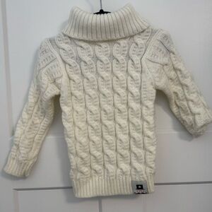 Cozy White Cable Knit Kids Sweater